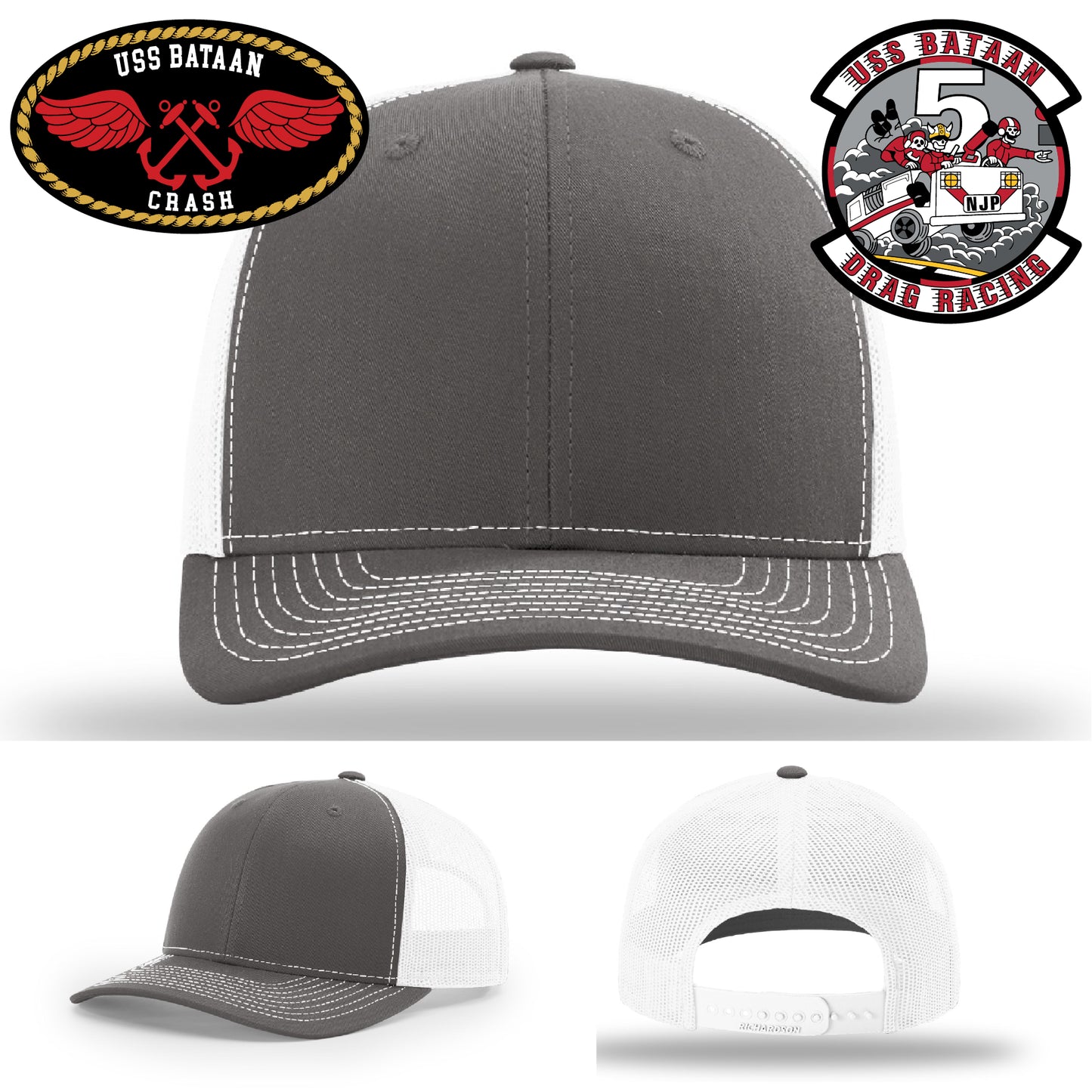 Custom logo hat with USS Bataan ship design