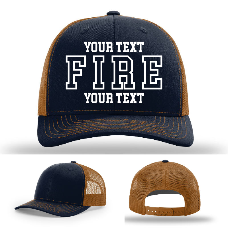 classic fire department lettering layout embroidered hat example 28