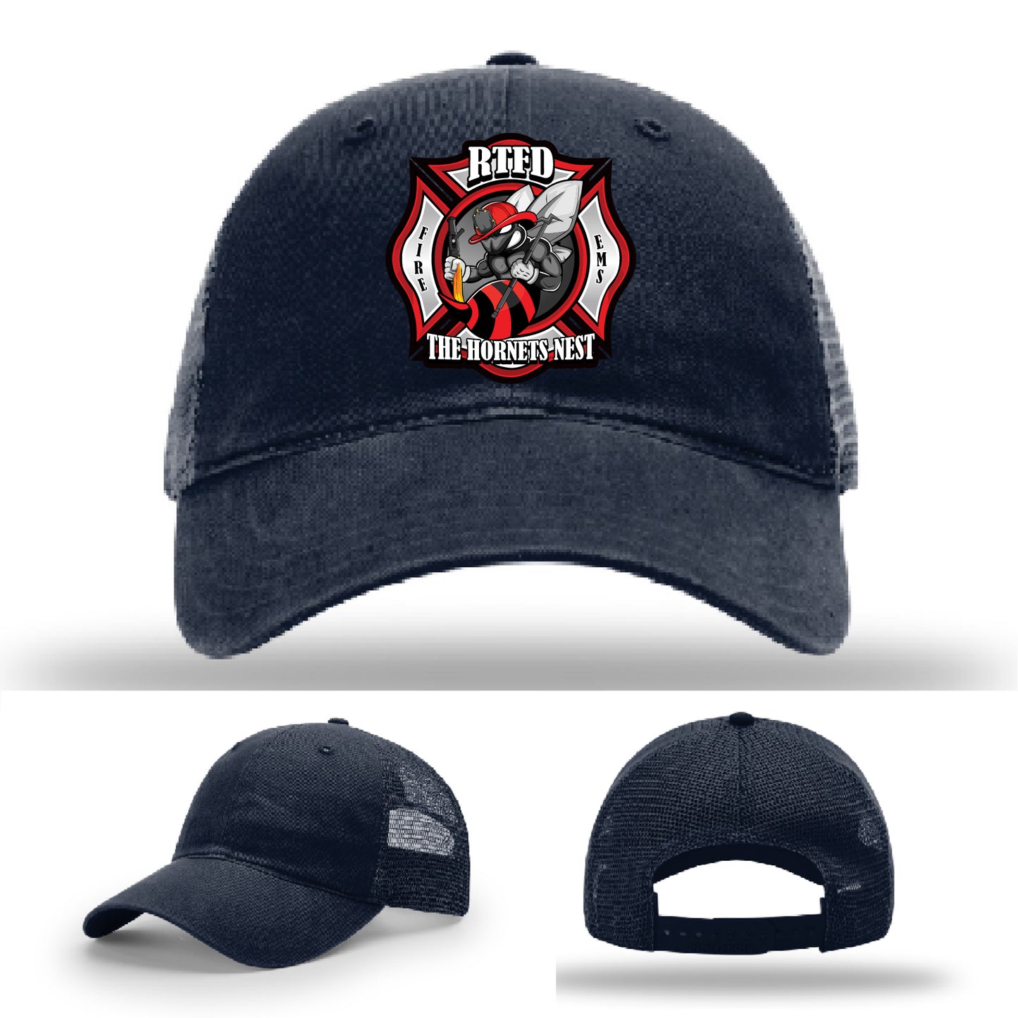 RTFD The Hornets Nest crew hat with custom fire patch