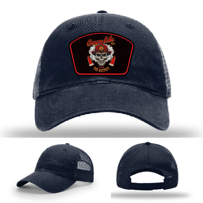 custom leather patch hat for Canyon Lake Fire/EMS station gear