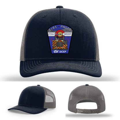 Bold firefighter hat design with full color fireground tribute patch – leather patch firefighter hat