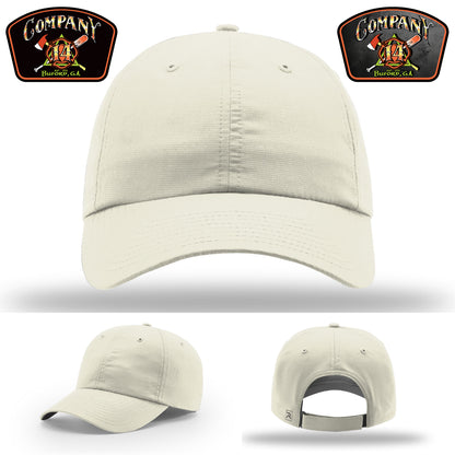 Custom firefighter leather patch hat built for station pride – a sharp custom gear piece