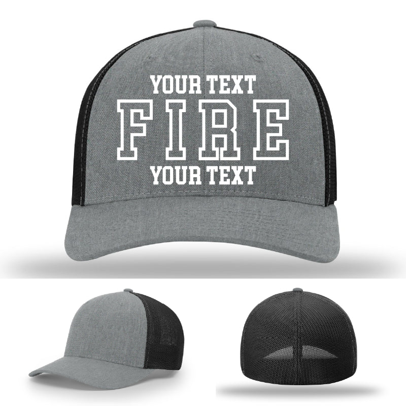 classic fire department lettering layout embroidered hat example 31