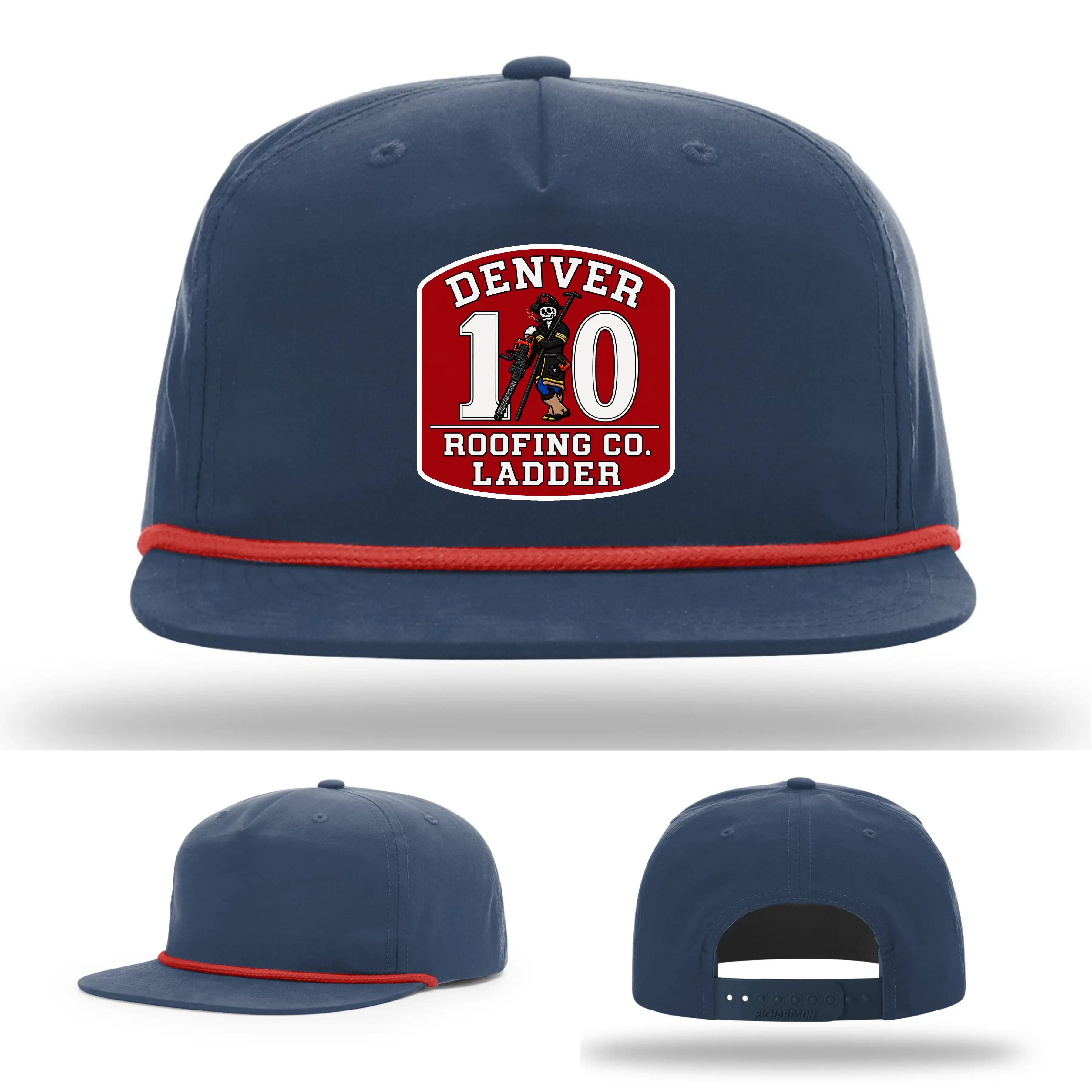 Denver 10 Roofing Company firefighter hat design