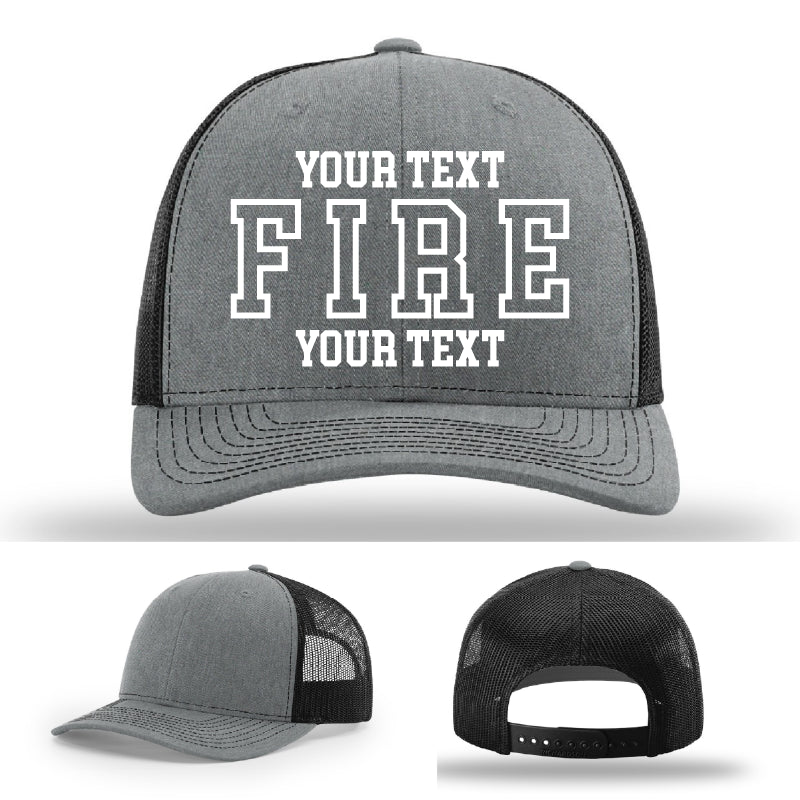 classic fire department lettering layout embroidered hat example 32