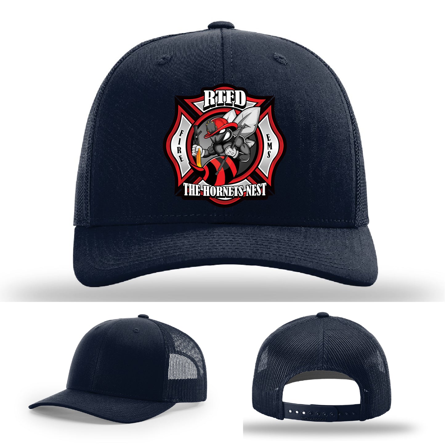 RTFD Hornets Nest station hat with custom firefighter patch