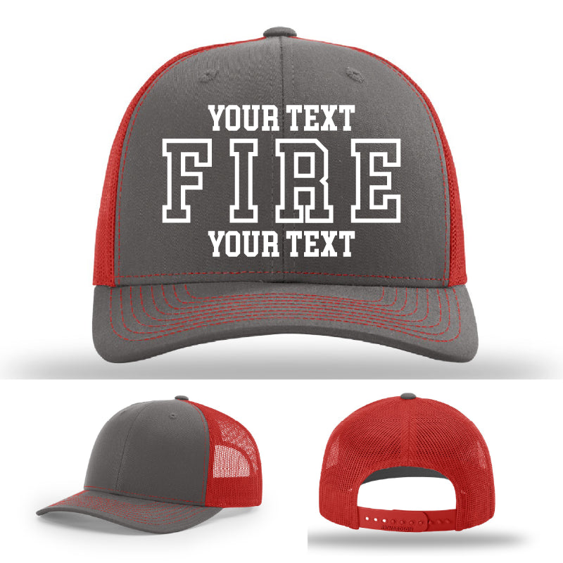 classic fire department lettering layout embroidered hat example 34