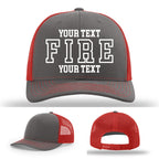 classic fire department lettering layout embroidered hat example 34