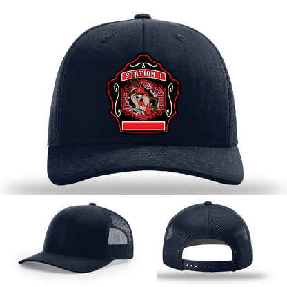 Fully custom firefighter hat made for Western Taney Fire Dept Station 1