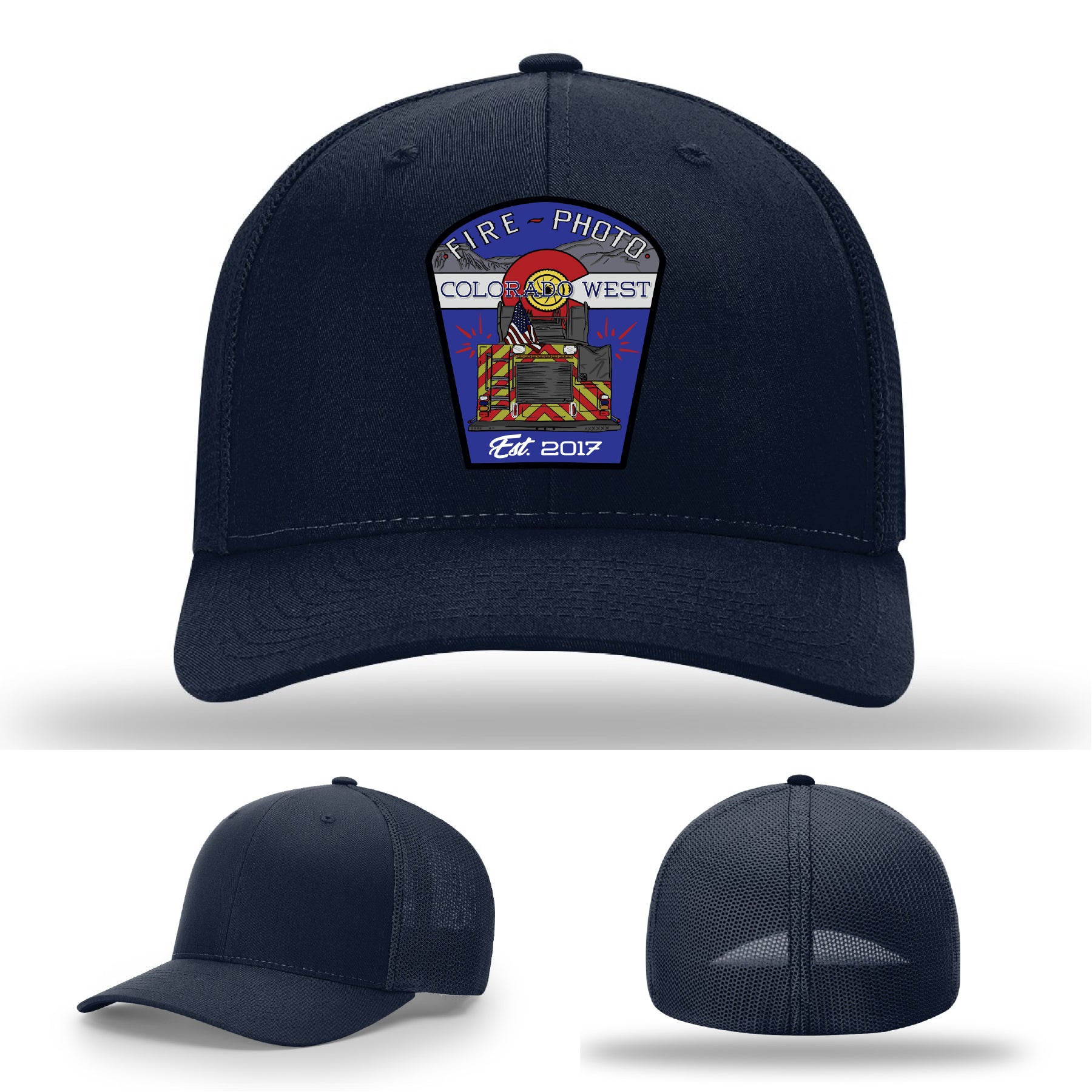 Unique firefighter design with full color fireground tribute patch – firefighter logo hat with patch