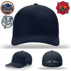 Liberty City FOOLS firefighter hat logo variants – display includes skyline, shield, and torch icons.