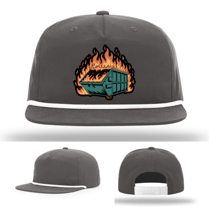 Dumpster fire patch hat – bold and sarcastic style made for life’s messiest moments – because everything’s fine… sort of