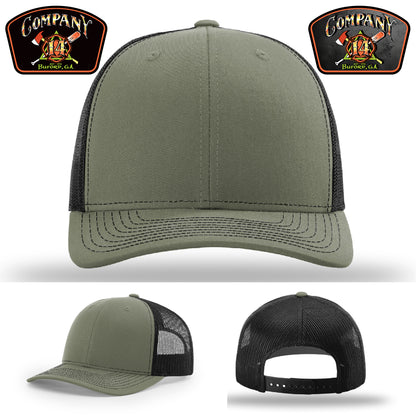 Personalized firefighter hat for Company 14 made for Company 14 identity – showing off firehouse loyalty