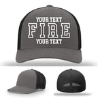 classic fire department lettering layout embroidered hat example 36