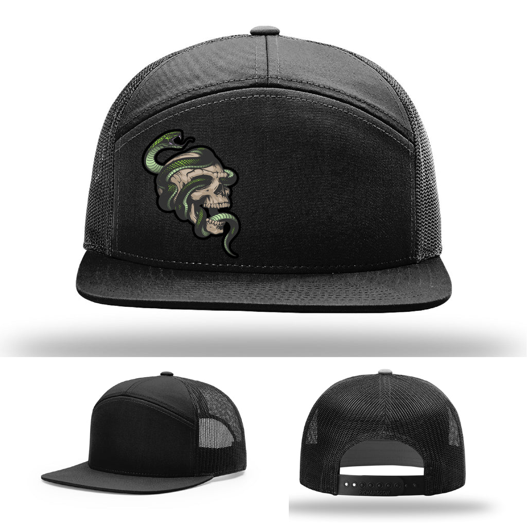 Serpent Skull Leather Patch Hat Snake gallery view two