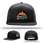 Dumpster Fire leather patch hat variant