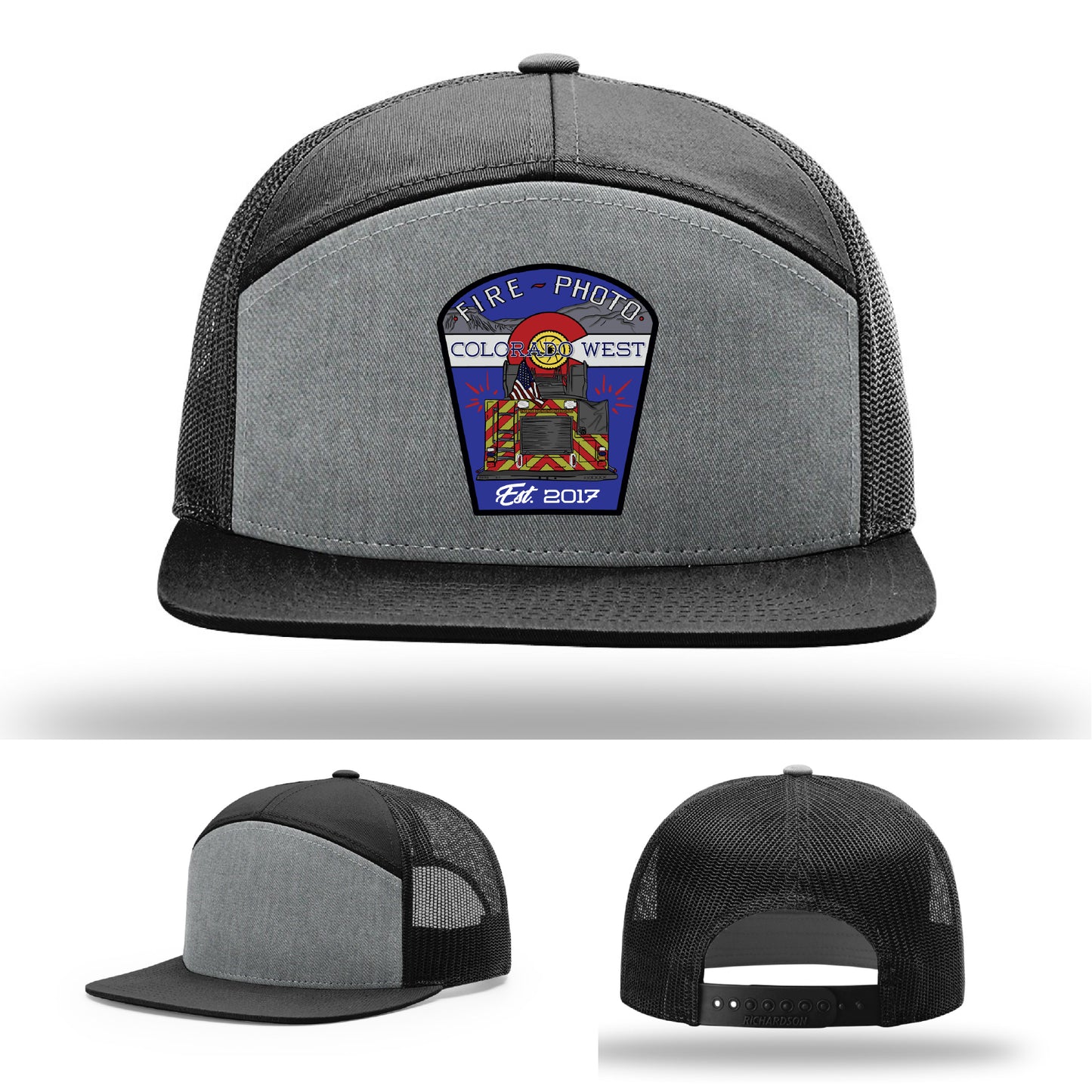 Fire department hat showcasing fire scene tribute patch artwork – firefighter hat for department branding