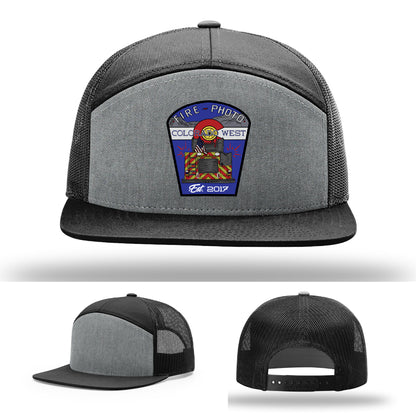 Fire department hat showcasing fire scene tribute patch artwork – firefighter hat for department branding