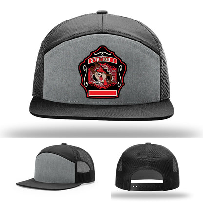 Western Taney Station 1 helmet-style leather patch hat