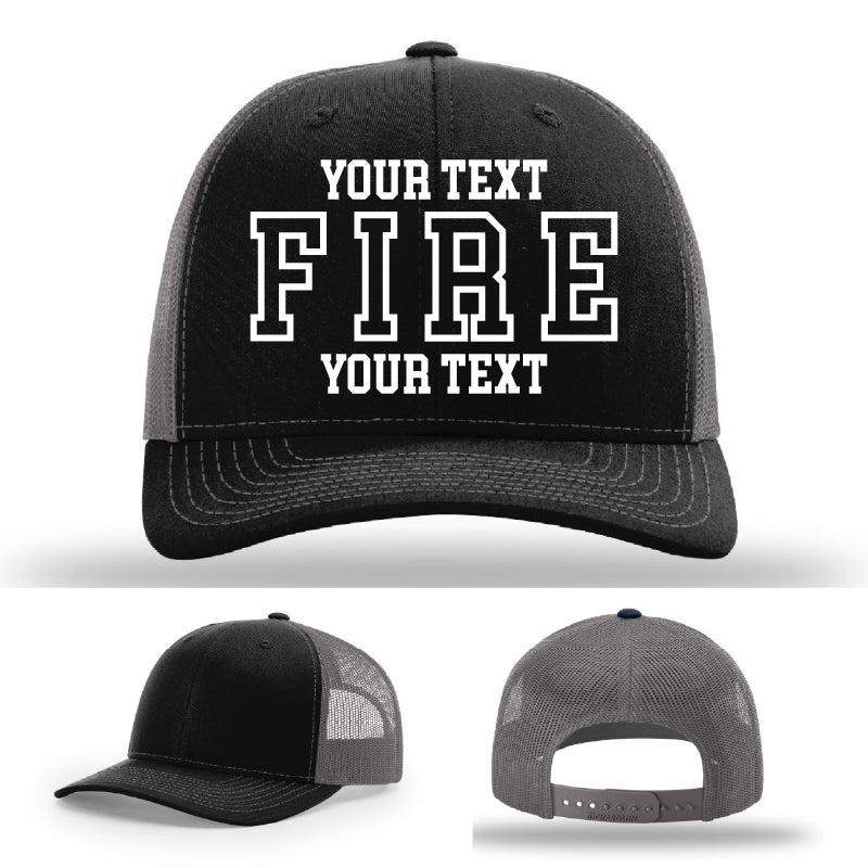 classic fire department lettering layout embroidered hat example 09