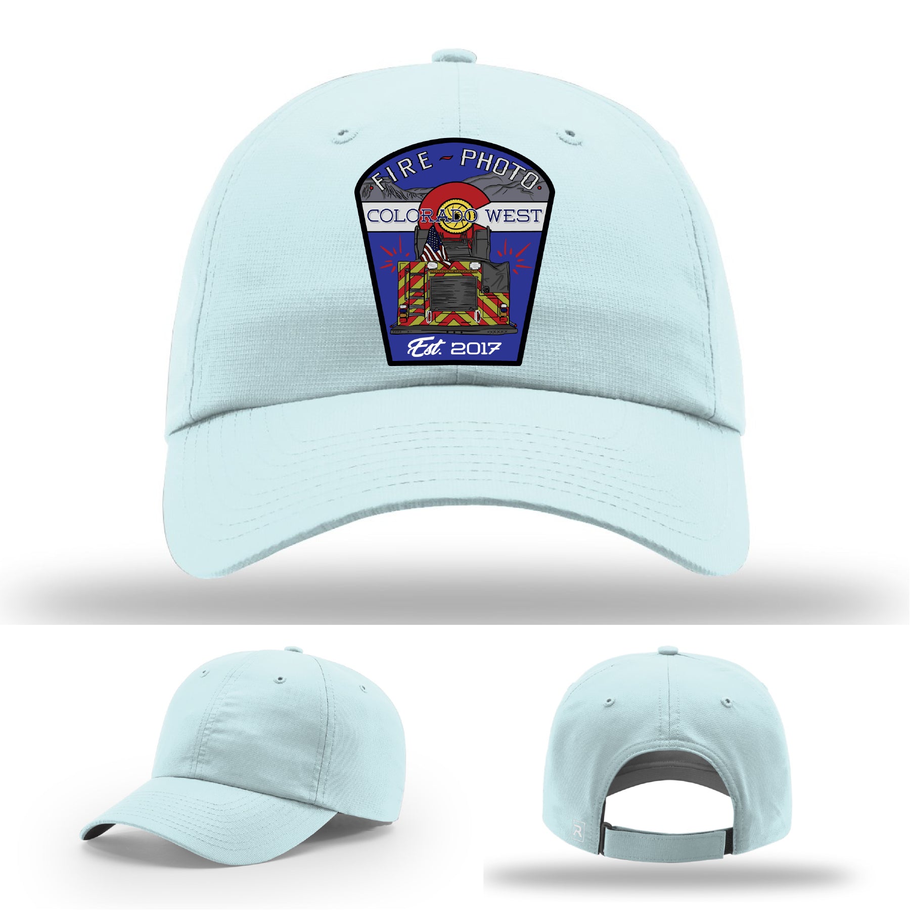Firefighter leather patch hat with design celebrating firefighter photographers – Colorado firefighter gear