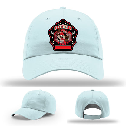 Western Taney Fire Station 1 headwear with firefighter leather patch