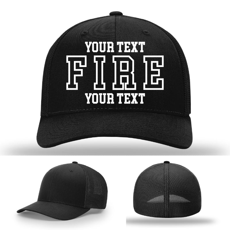 classic fire department lettering layout embroidered hat example 10