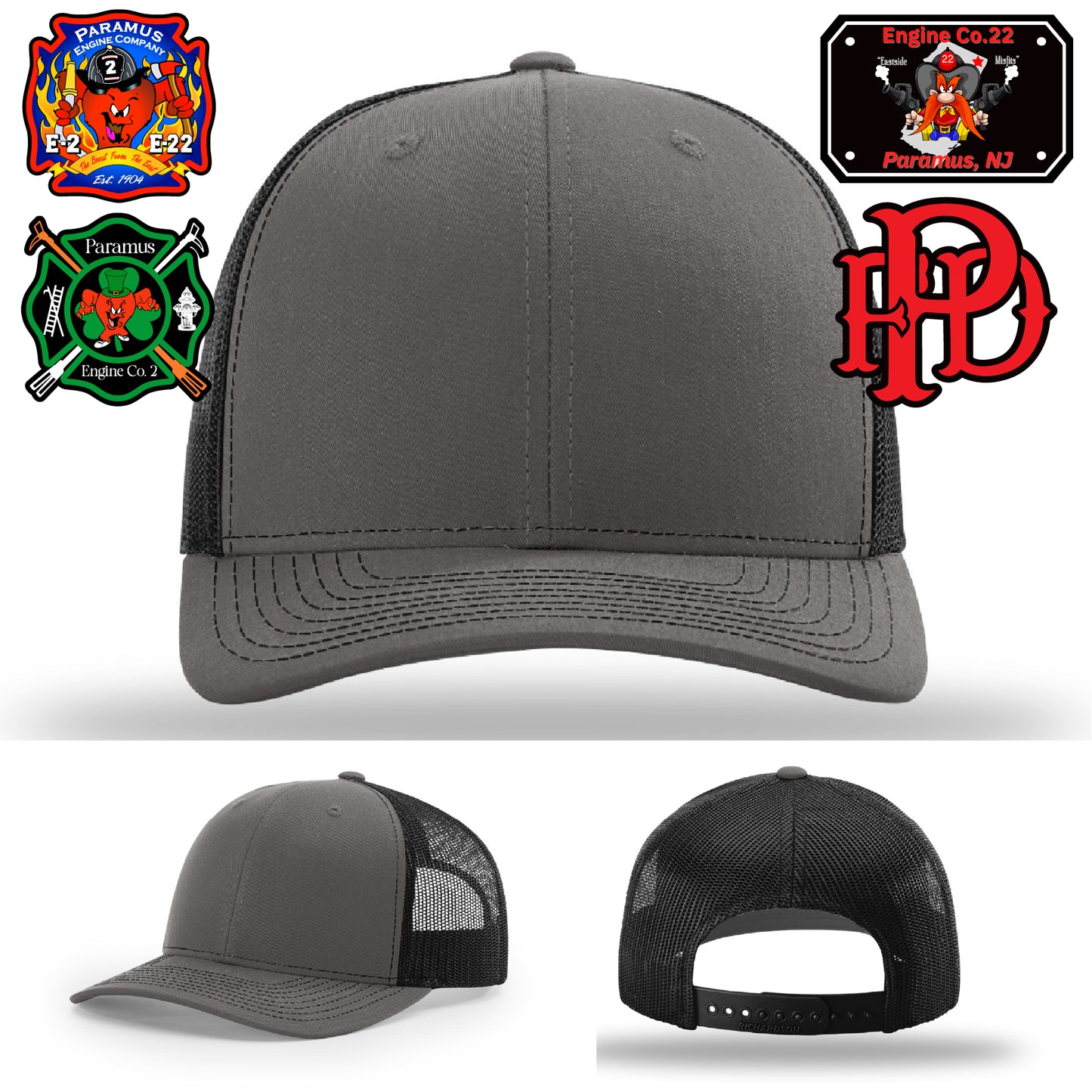 Fire service patch hat representing department brotherhood