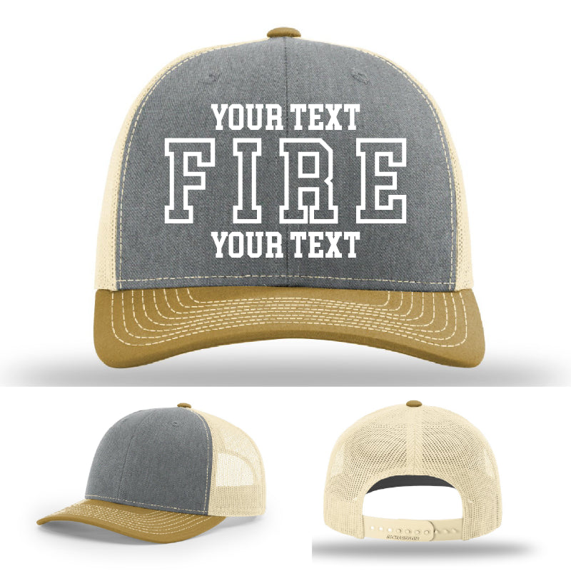 classic fire department lettering layout embroidered hat example 14