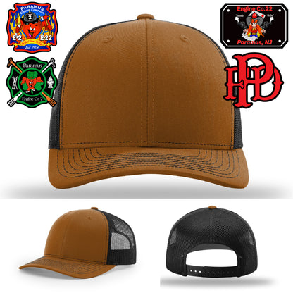 Mascot-themed fire patch hat made for firefighter apparel