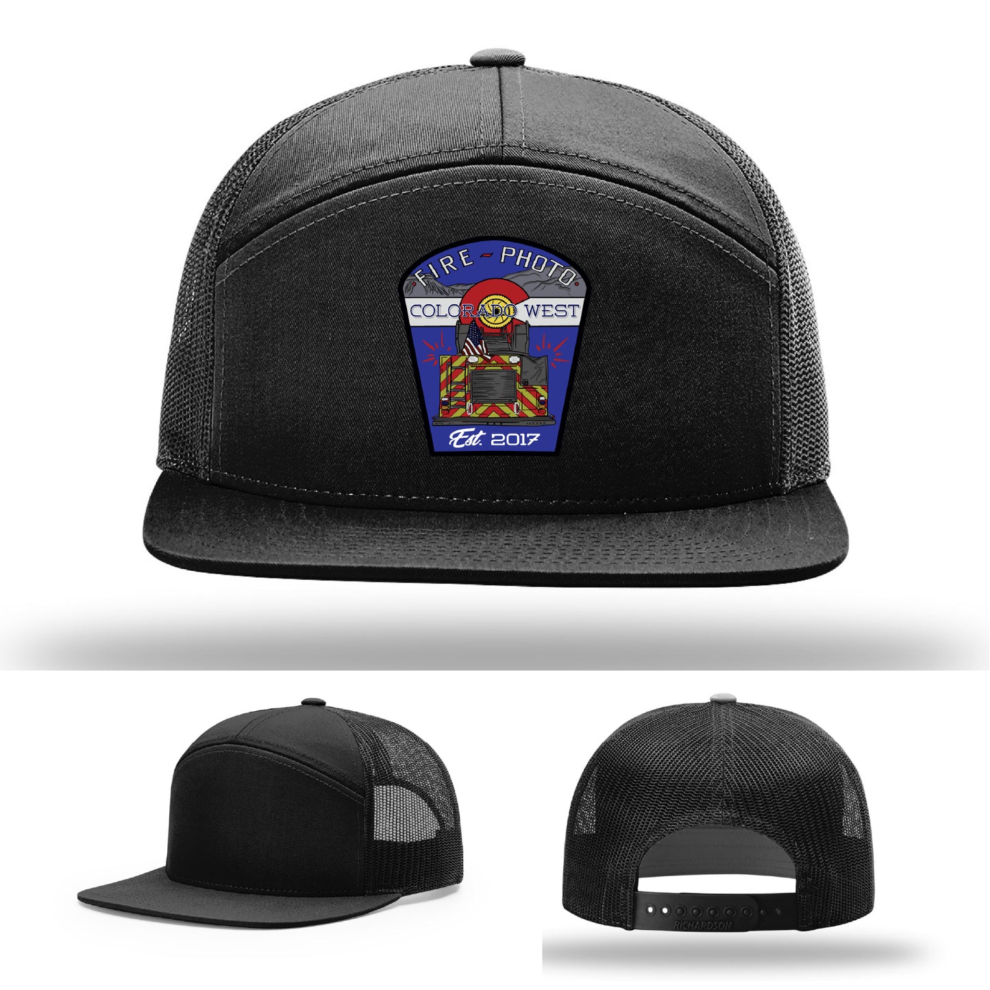 Department pride displayed in this full color fireground tribute patch – fire department leather patch hat