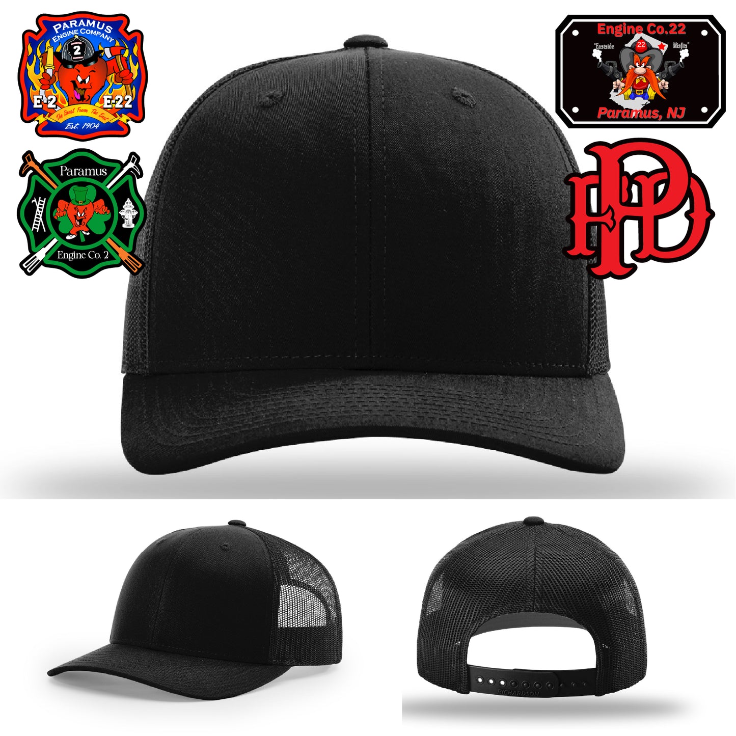 Station 22 department hat – bold firefighter patch on structured flatbill style