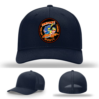 Fire service apparel with Gwinnett fire patch on Richardson-style hat