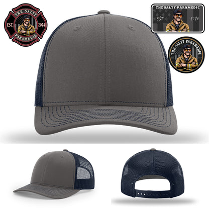 Side profile of The Salty Paramedic hat with rugged patch