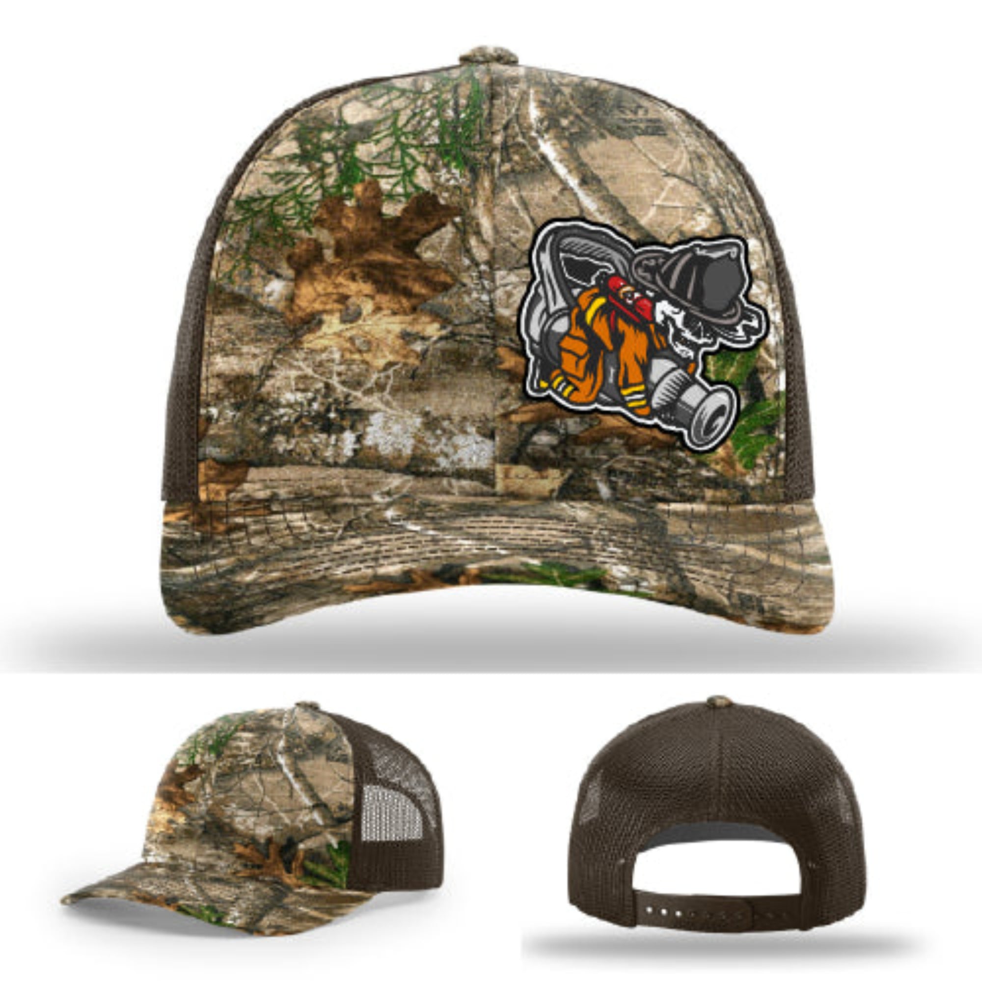 Firefighter lifestyle Richardson hat with fireman patch – clean design, firehouse-approved style.
