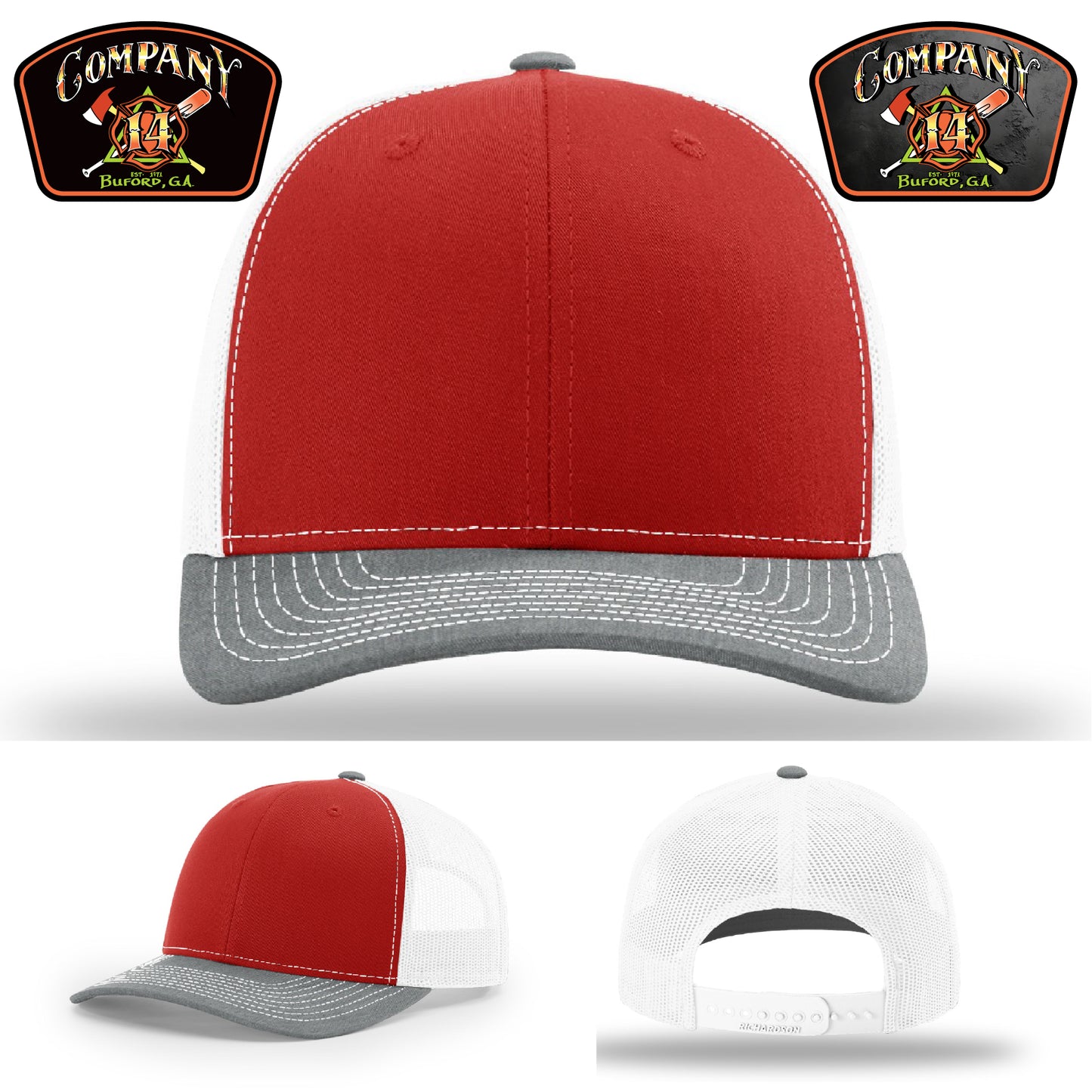 Personalized firefighter hat for Company 14 made for Company 14 identity – showing off firehouse loyalty