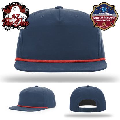 Fire rescue leather patch hat representing South Metro CO
