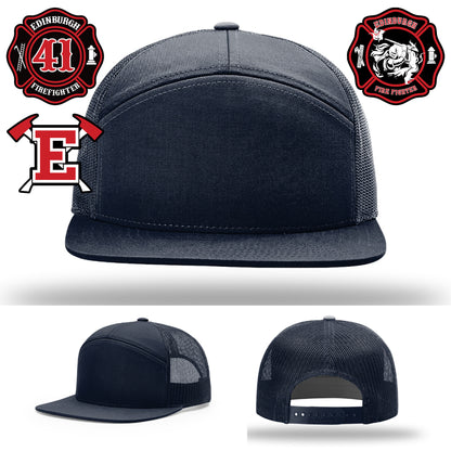 Fire department style hat with clear patch statement