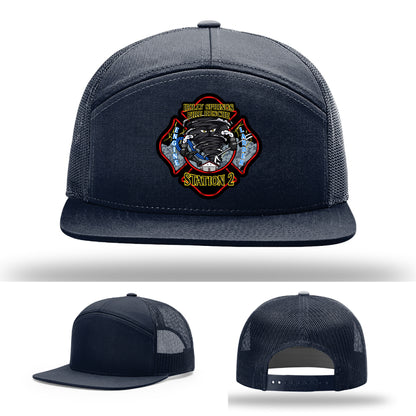 Bold department logo patch hat for Holly Springs Station 2