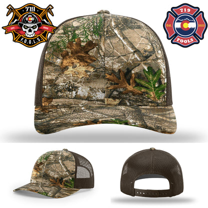 Firefighter leather patch hat – 719 FOOLS design on Richardson