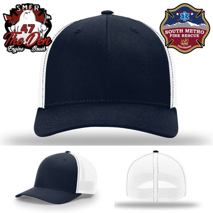 Firefighter lifestyle hat with Engine 47 patch artwork
