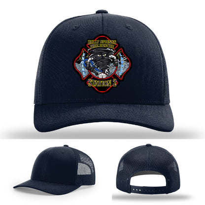 Holly Springs Station 2 leather firefighter patch hat for crews