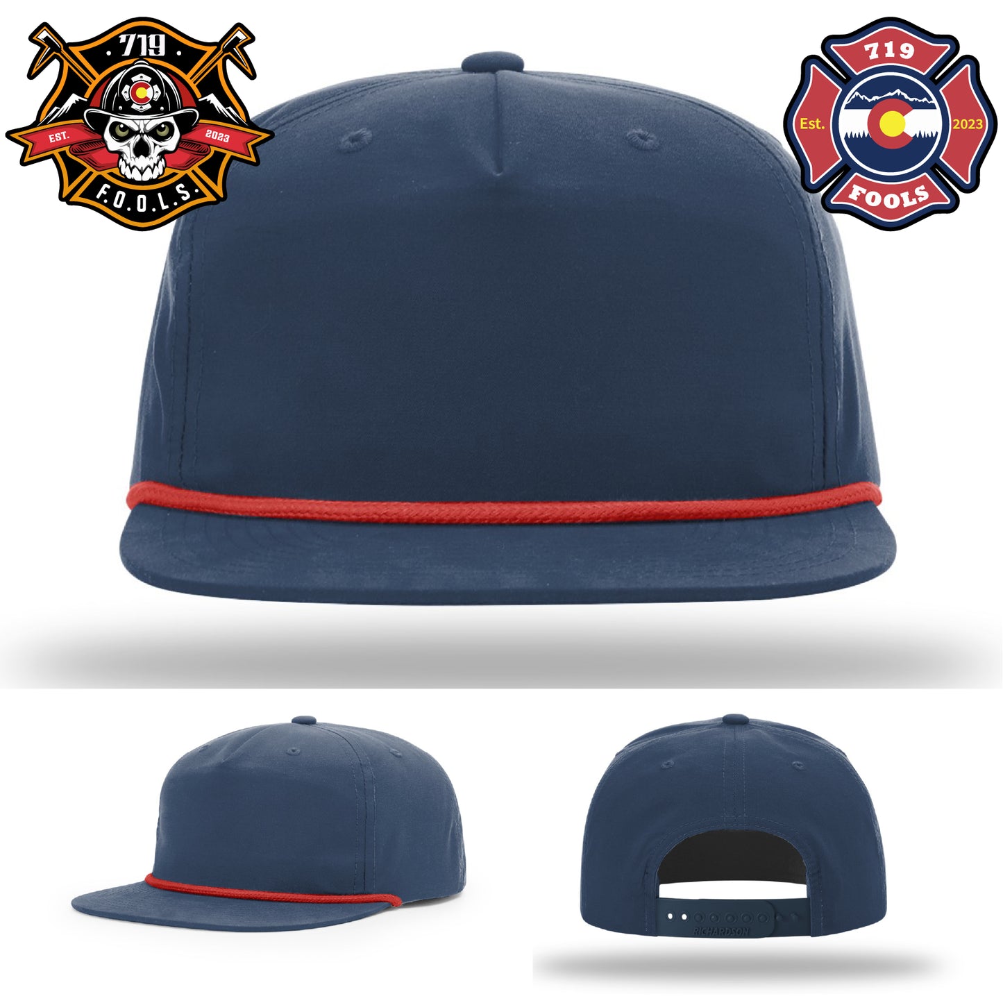 719 FOOLS fire service patch on durable Richardson brand hat