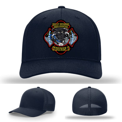 Custom hat with Holly Springs Station 2 firefighter identity