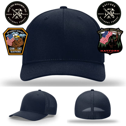 Leather patch fire hat for Hayfork Nation Forest responders