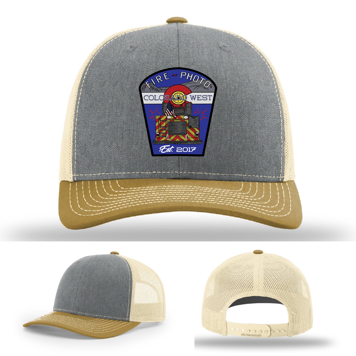Department pride displayed in this custom leather patch and vibrant design – personalized firefighter patch hat