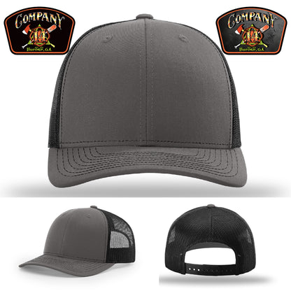 Personalized firefighter hat for Company 14 made for Company 14 identity – showing off firehouse loyalty