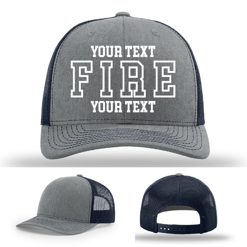classic fire department lettering layout embroidered hat example 18