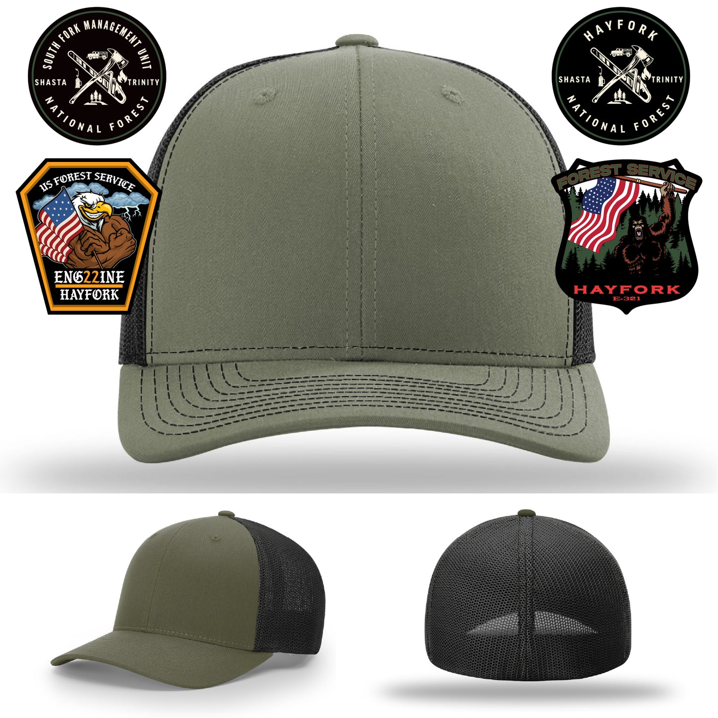 Hayfork Nation Forest logo hat – custom firefighter design