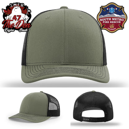 Engine 47 leather patch design on firefighter hat